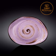 將圖片載入圖庫檢視器 Wilmax - 旋轉紋系列陶瓷石頭形狀碟-紫色(33cm)
