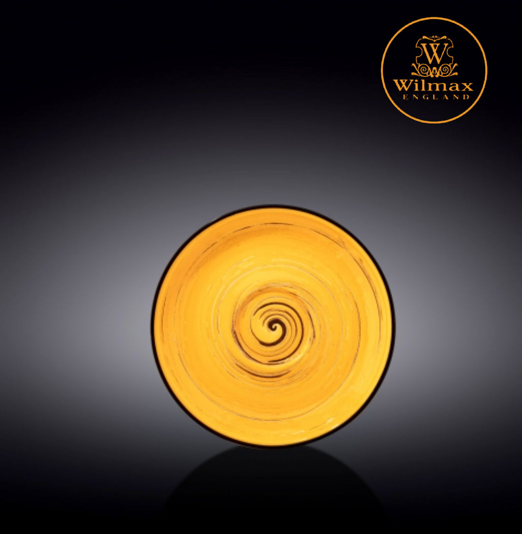 Wilmax - 旋轉紋系列陶瓷碟-黃色(15cm)