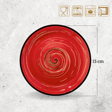 將圖片載入圖庫檢視器 Wilmax - 旋轉紋系列陶瓷碟-紅色(15cm)
