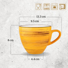 將圖片載入圖庫檢視器 Wilmax - 旋轉紋系列陶瓷杯-黃色(300ml)
