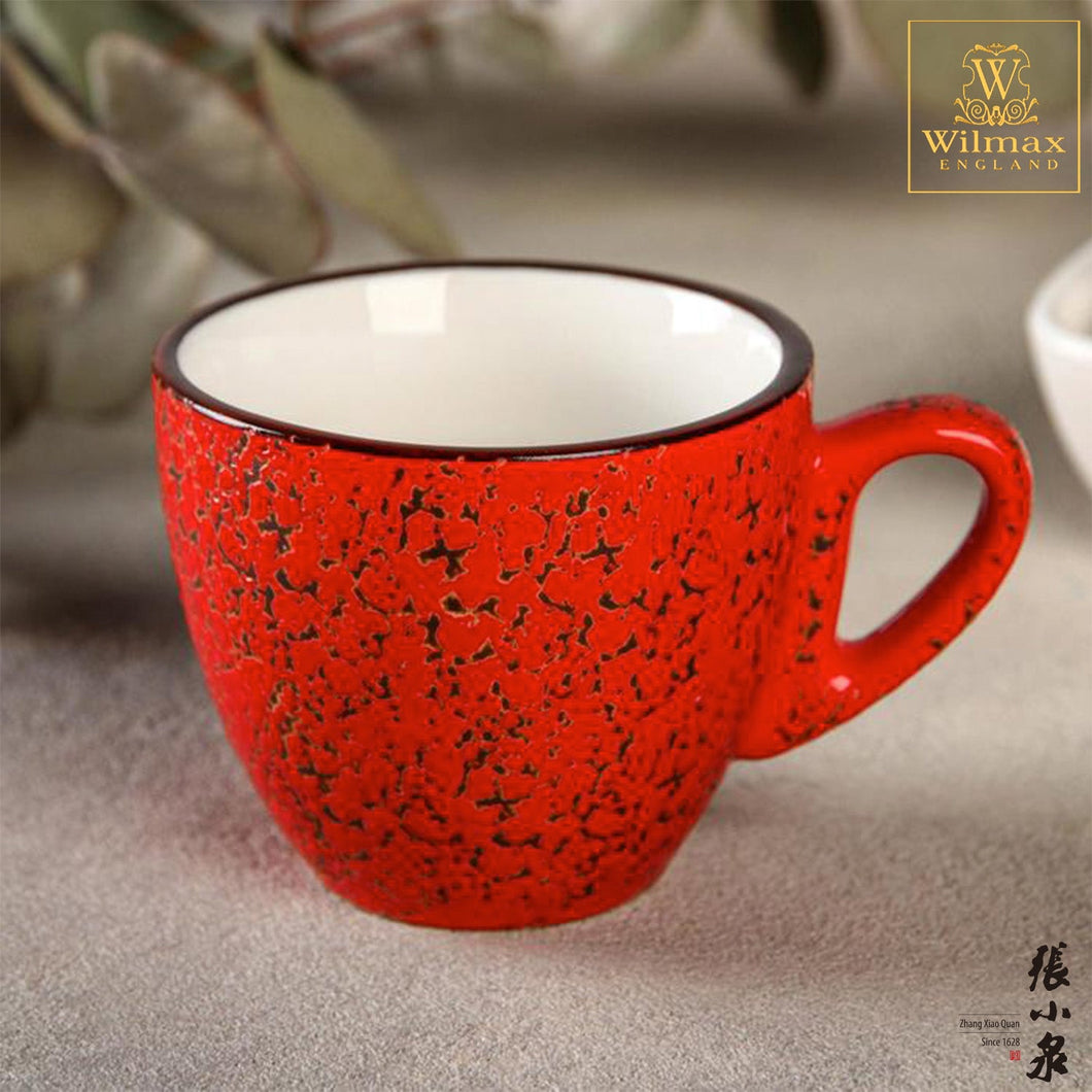 Wilmax - 火山紋系列英式高級強化瓷杯 - 紅色 (110ml)
