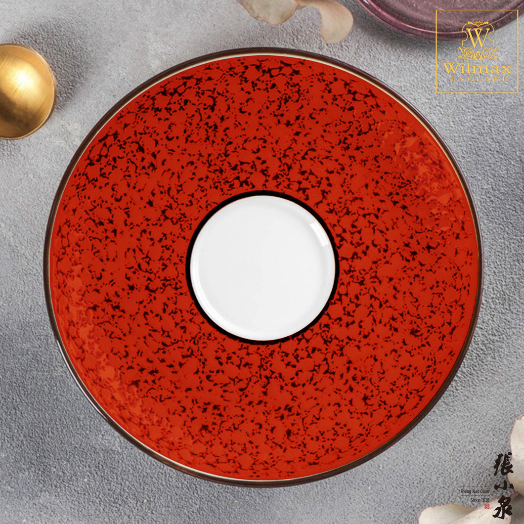Wilmax - 火山紋系列英式高級強化瓷碟 - 紅色 (14cm)