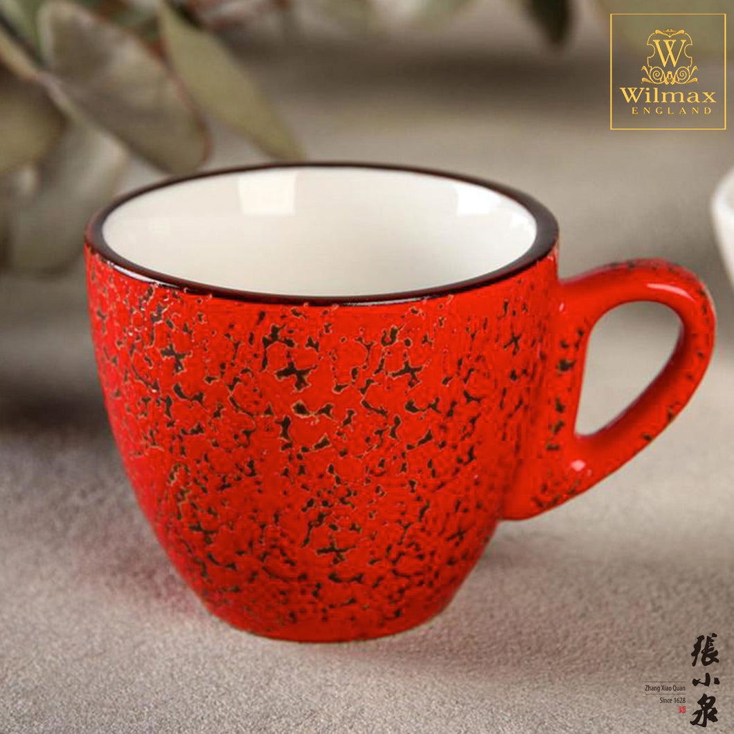 Wilmax - 火山紋系列英式高級強化瓷杯 - 紅色 (190ml)