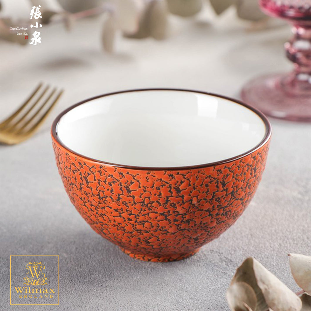 Wilmax - 火山紋系列英式高級強化瓷碗 - 橙色 (10.5cm)