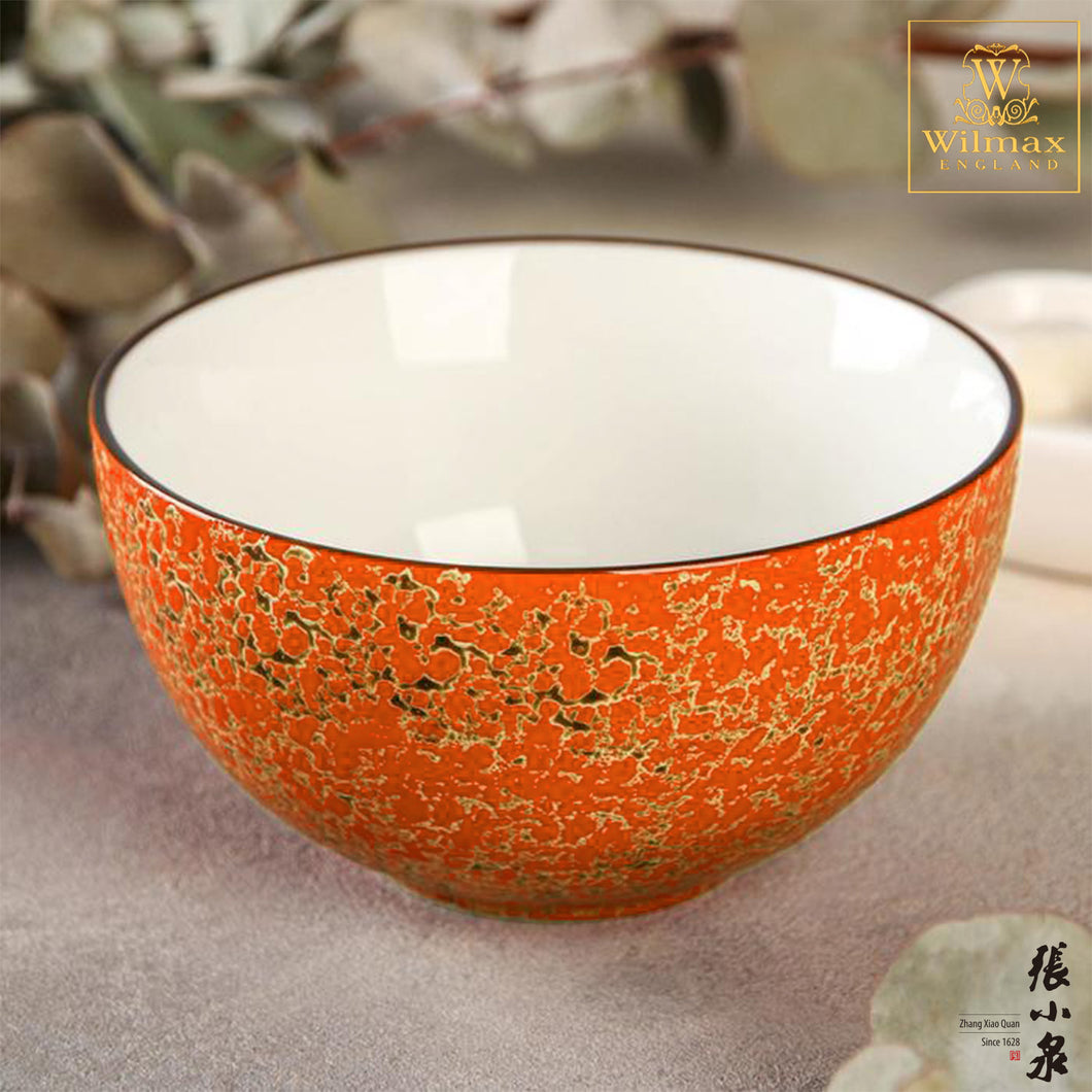 Wilmax - 火山紋系列英式高級強化瓷碗 - 橙色 (14cm)