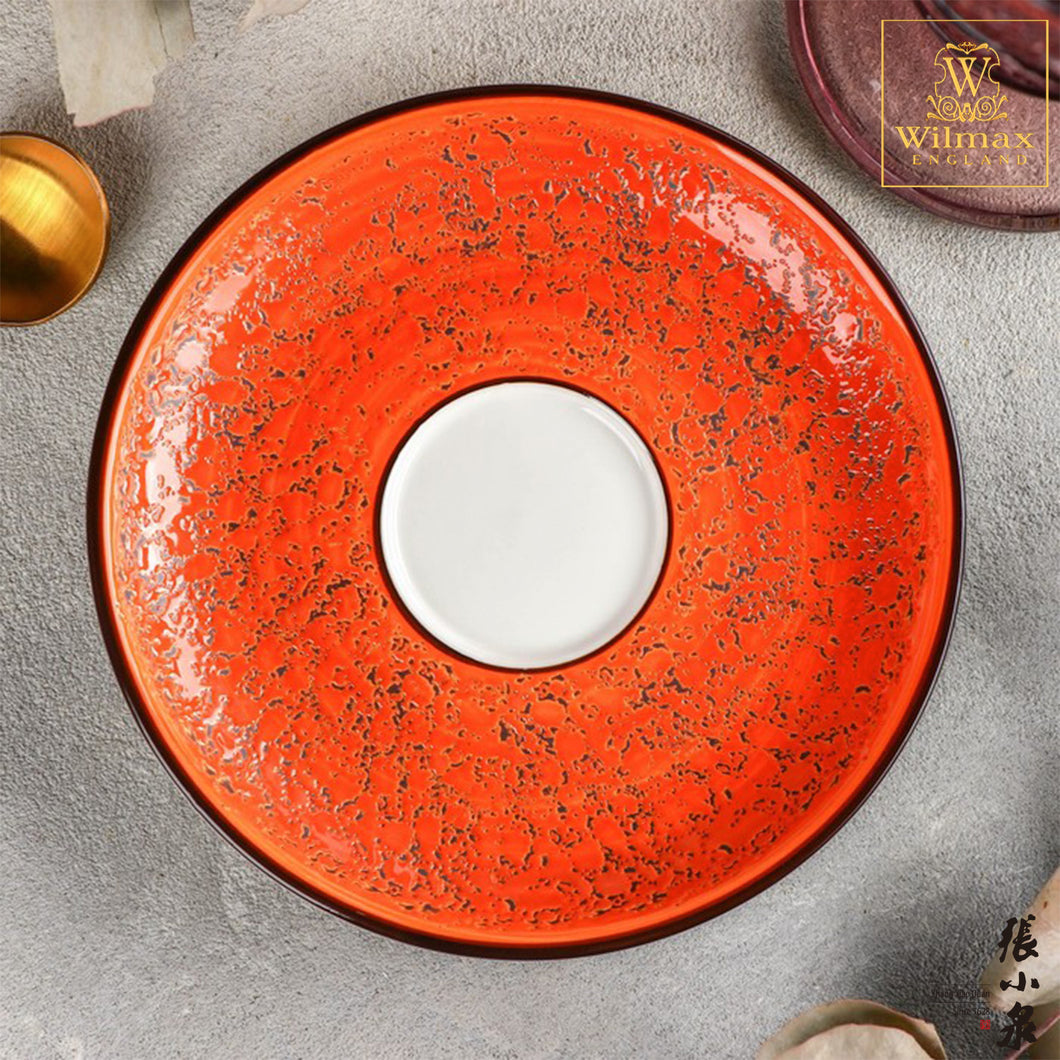 Wilmax - 火山紋系列英式高級強化瓷碟 - 橙色 (12cm)