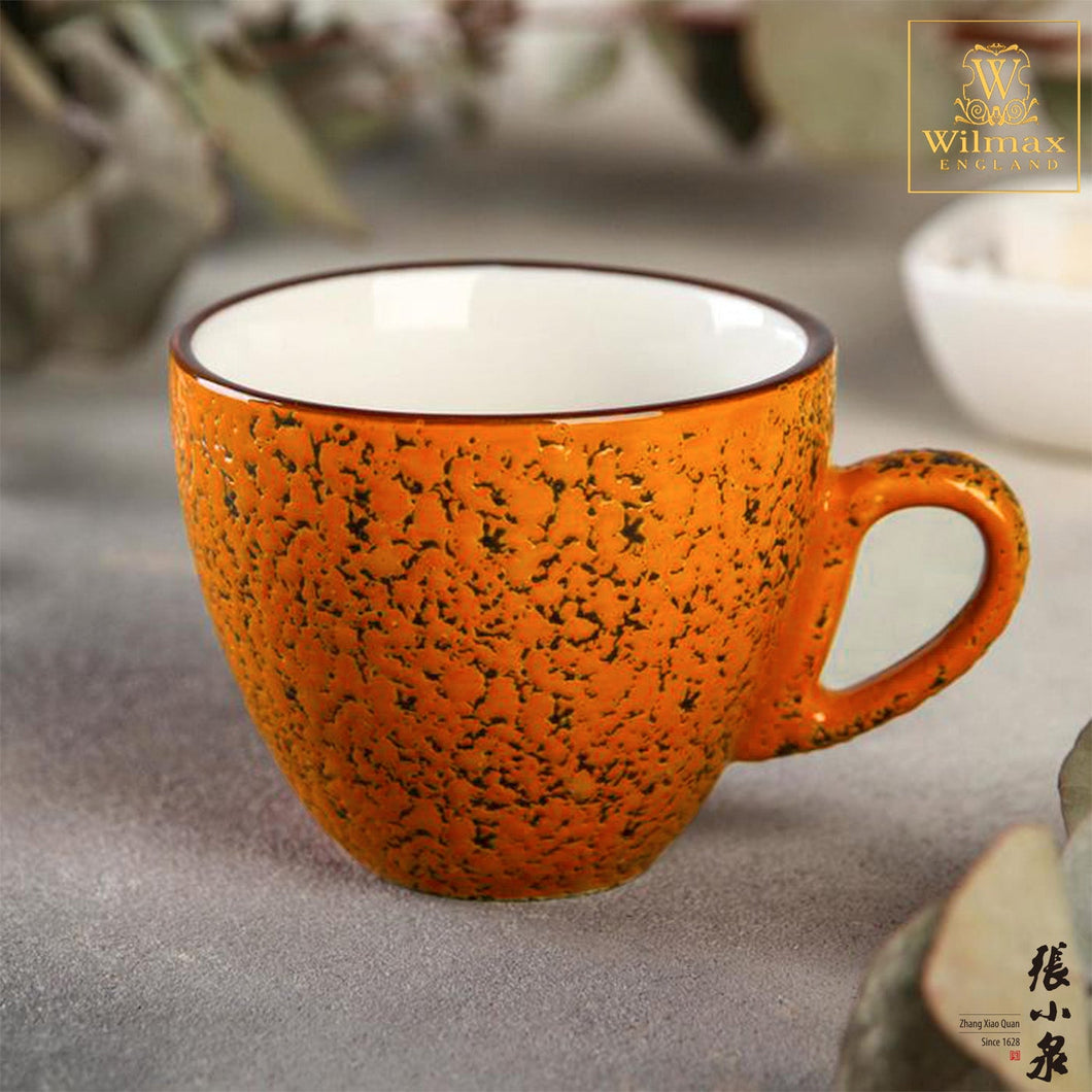Wilmax - 火山紋系列英式高級強化瓷杯 - 橙色 (110ml)