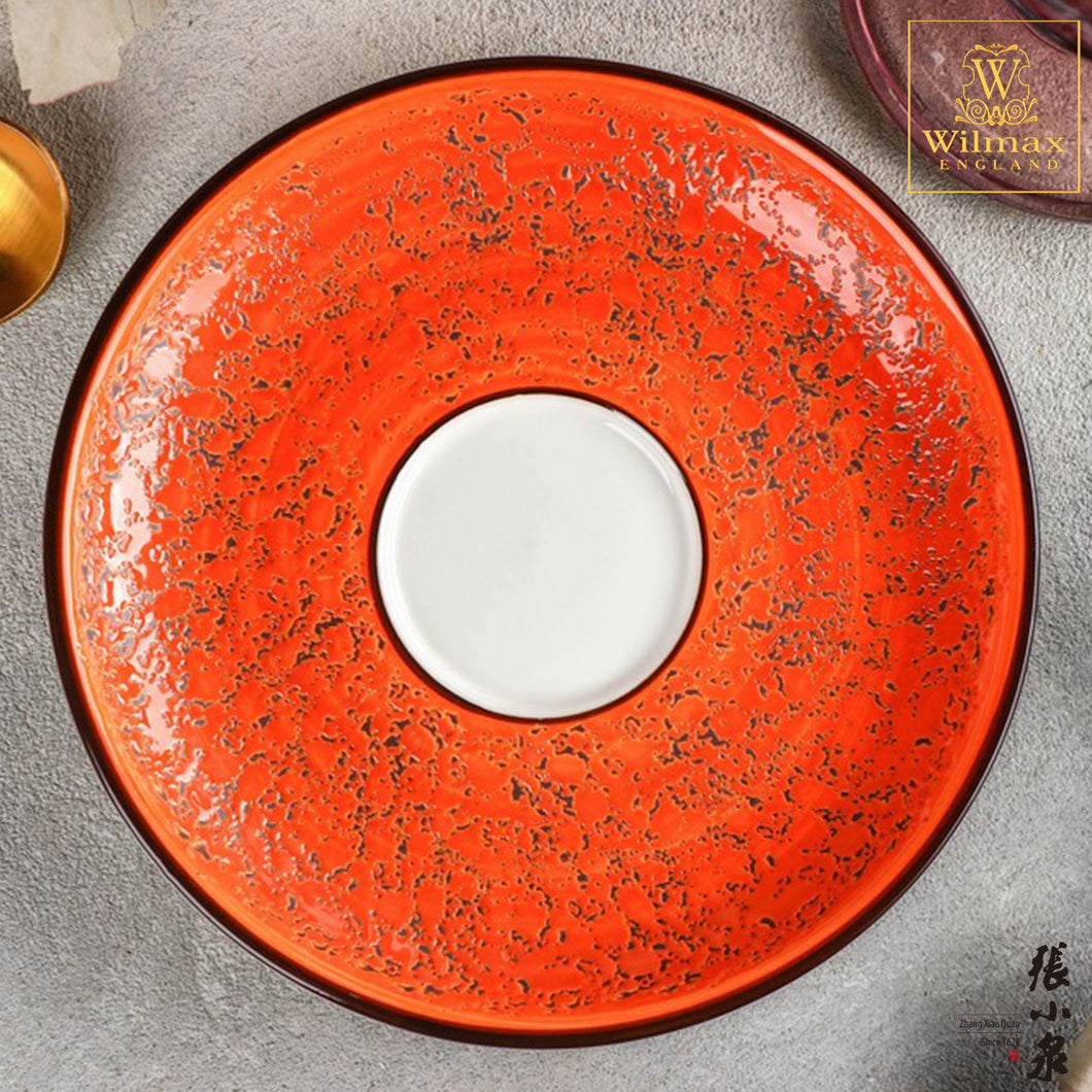 Wilmax - 火山紋系列英式高級強化瓷碟 - 橙色 (14cm)