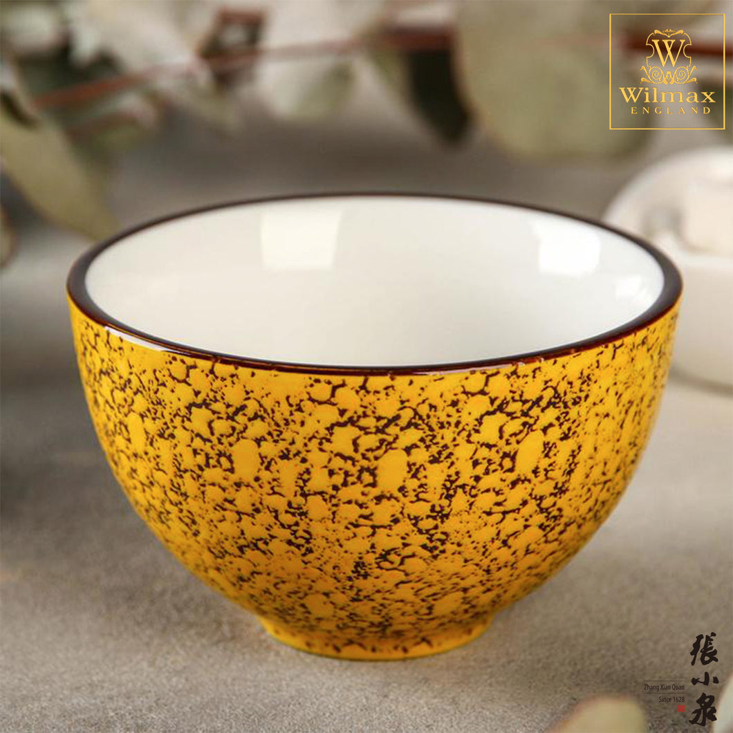 Wilmax - 火山紋系列英式高級強化瓷碗 - 黃色 (14cm）