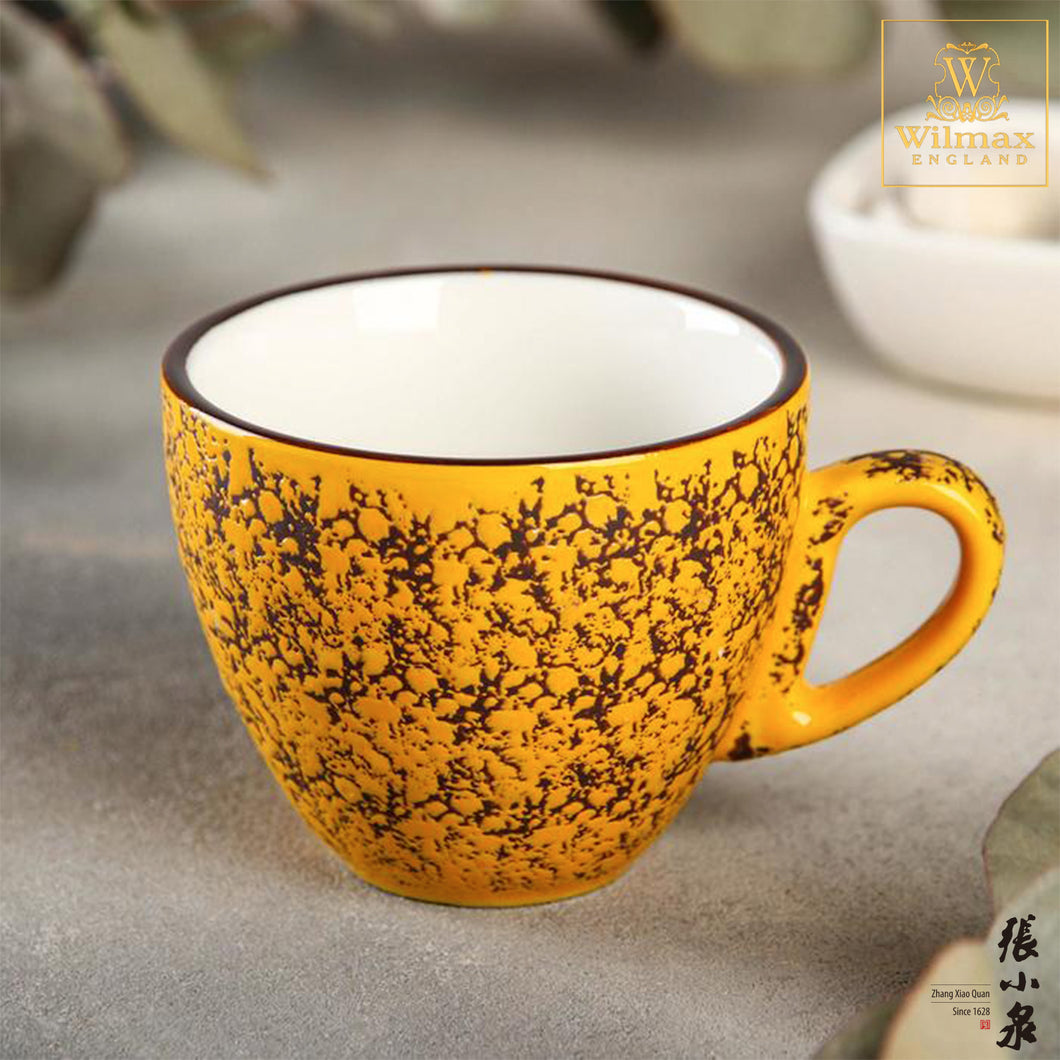 Wilmax - 火山紋系列英式高級強化瓷杯 - 黃色 (110ml)