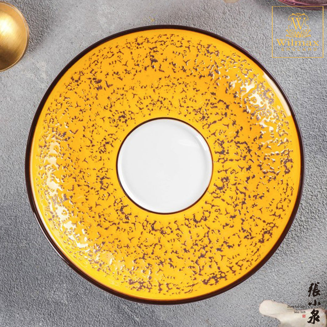 Wilmax -  火山紋系列英式高級強化瓷碟 - 黃色 (14cm)