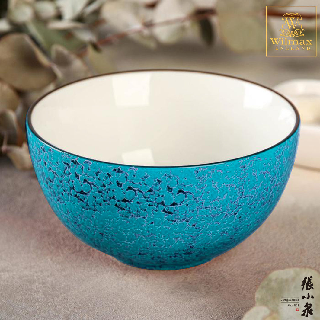 Wilmax -火山紋系列英式高級強化瓷碗 - 藍色 (14cm)