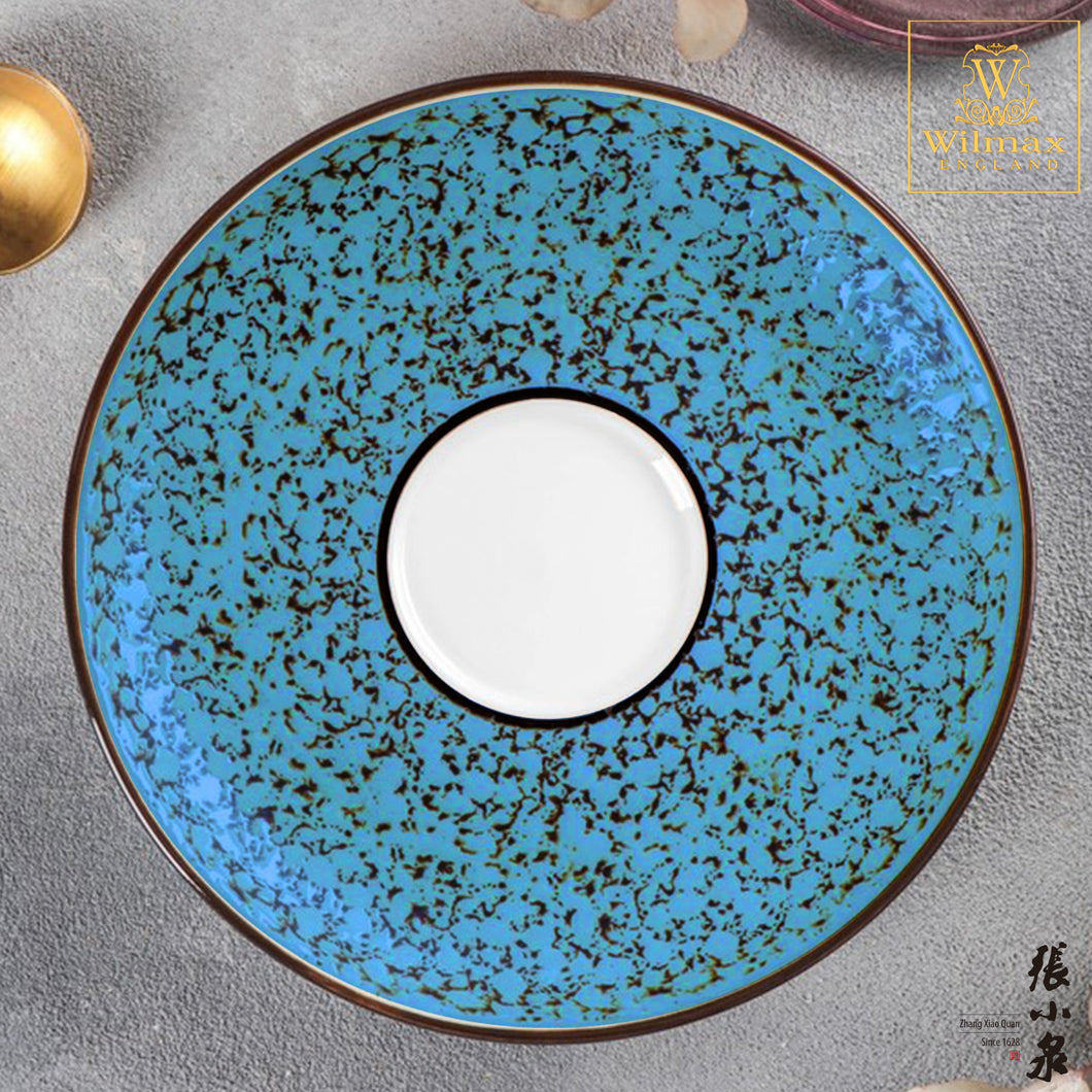 Wilmax - 火山紋系列英式高級強化瓷碟 - 藍色 (14cm)