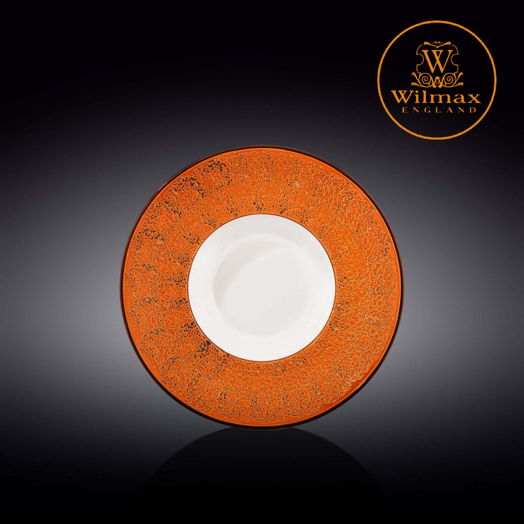 Wilmax-火山紋系列陶瓷碗-橙色(22.5cm)