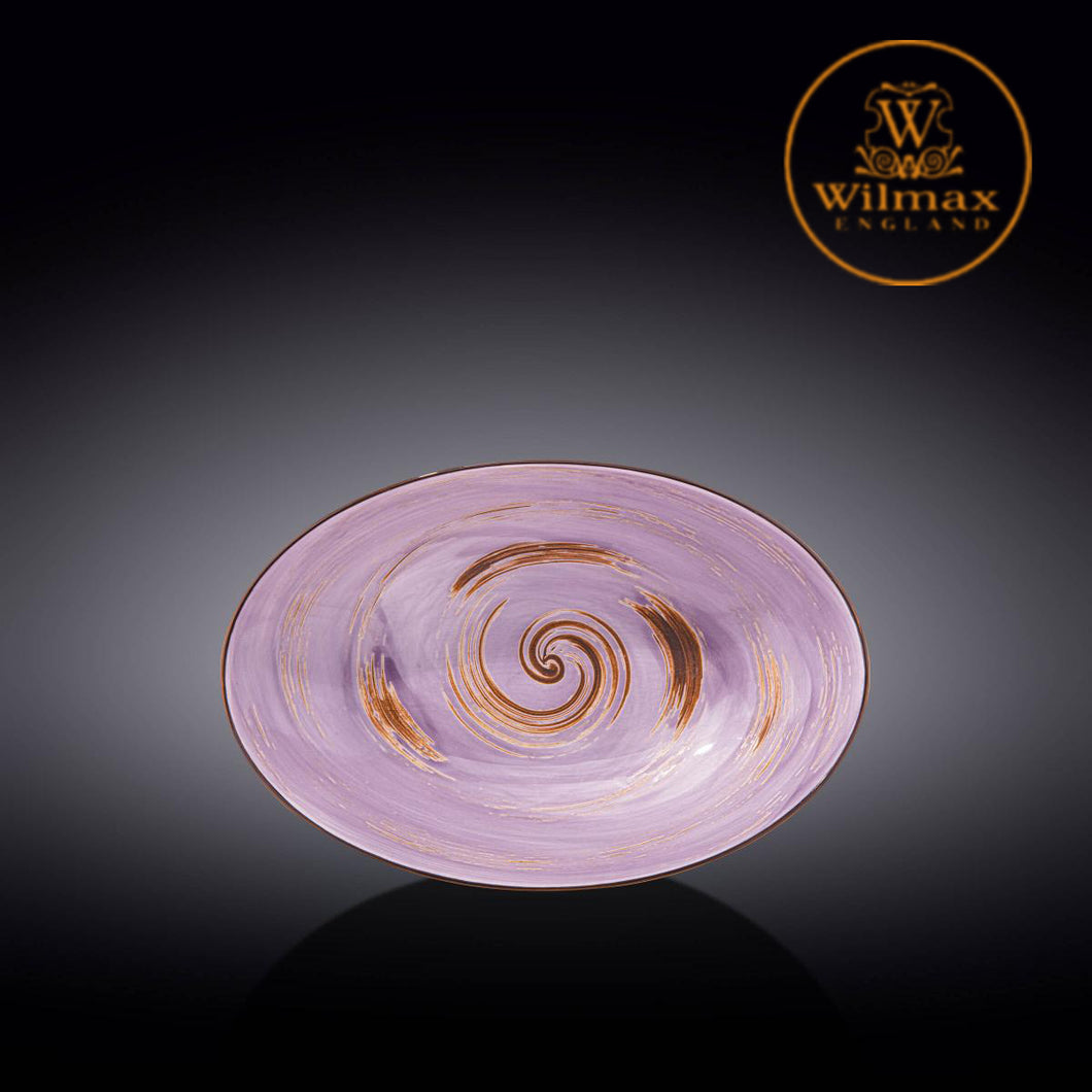 Wilmax - 旋轉紋系列陶瓷橢圓形碗-紫色(25cm)