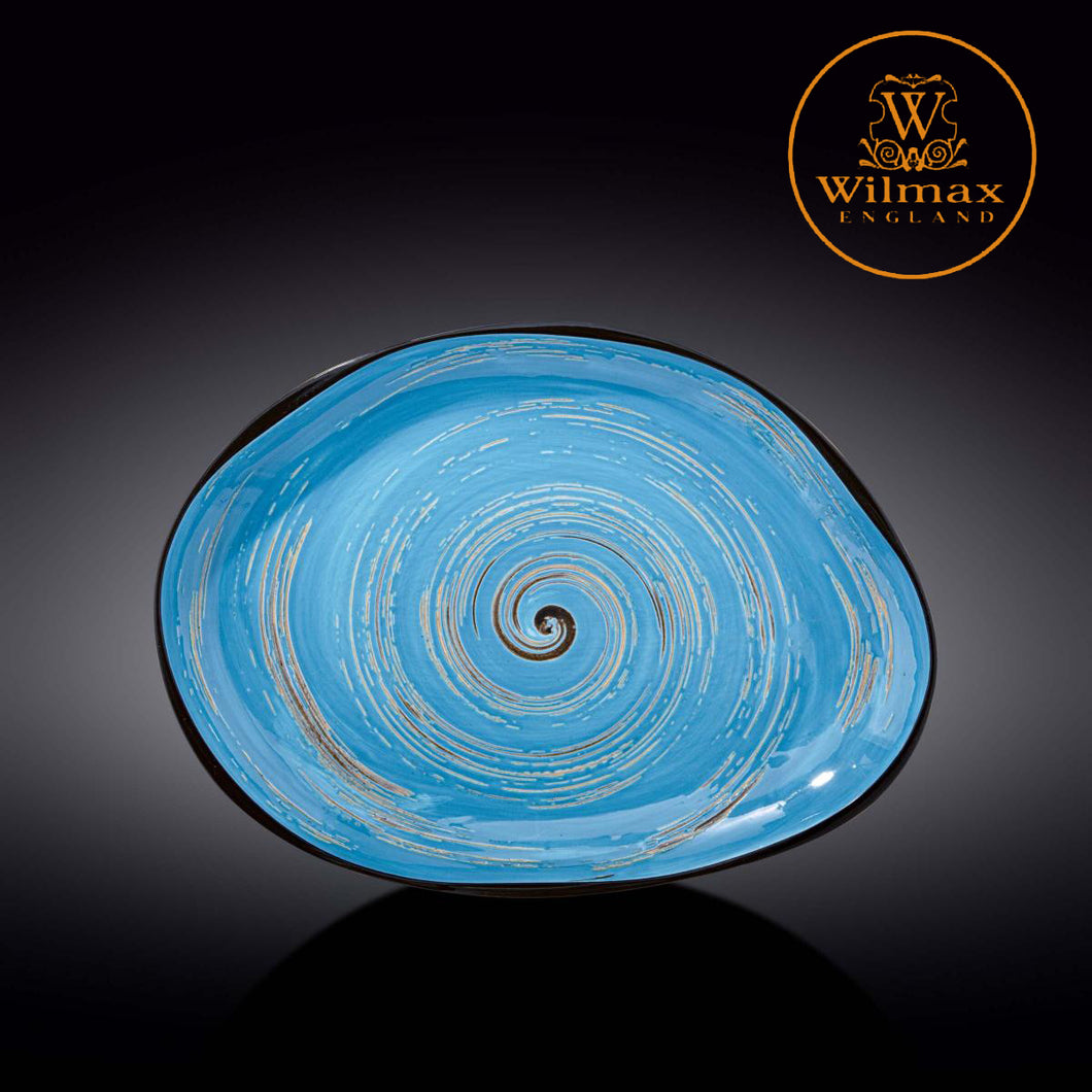 Wilmax - 旋轉紋系列陶瓷碟-藍色(33cm)