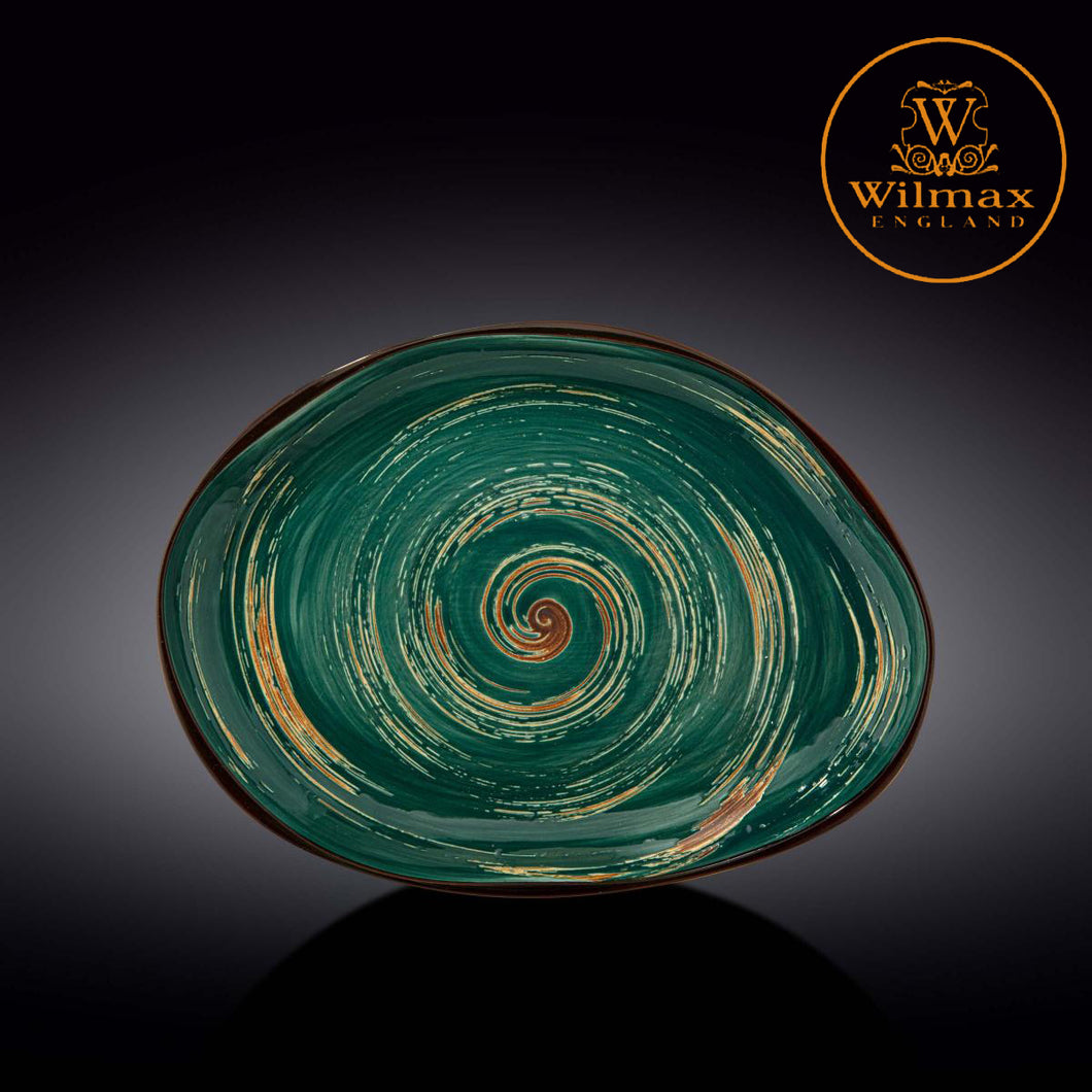 Wilmax - 旋轉紋系列陶瓷碟-綠色(33cm)