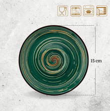 將圖片載入圖庫檢視器 Wilmax - 旋轉紋系列陶瓷碟-綠色(15cm)
