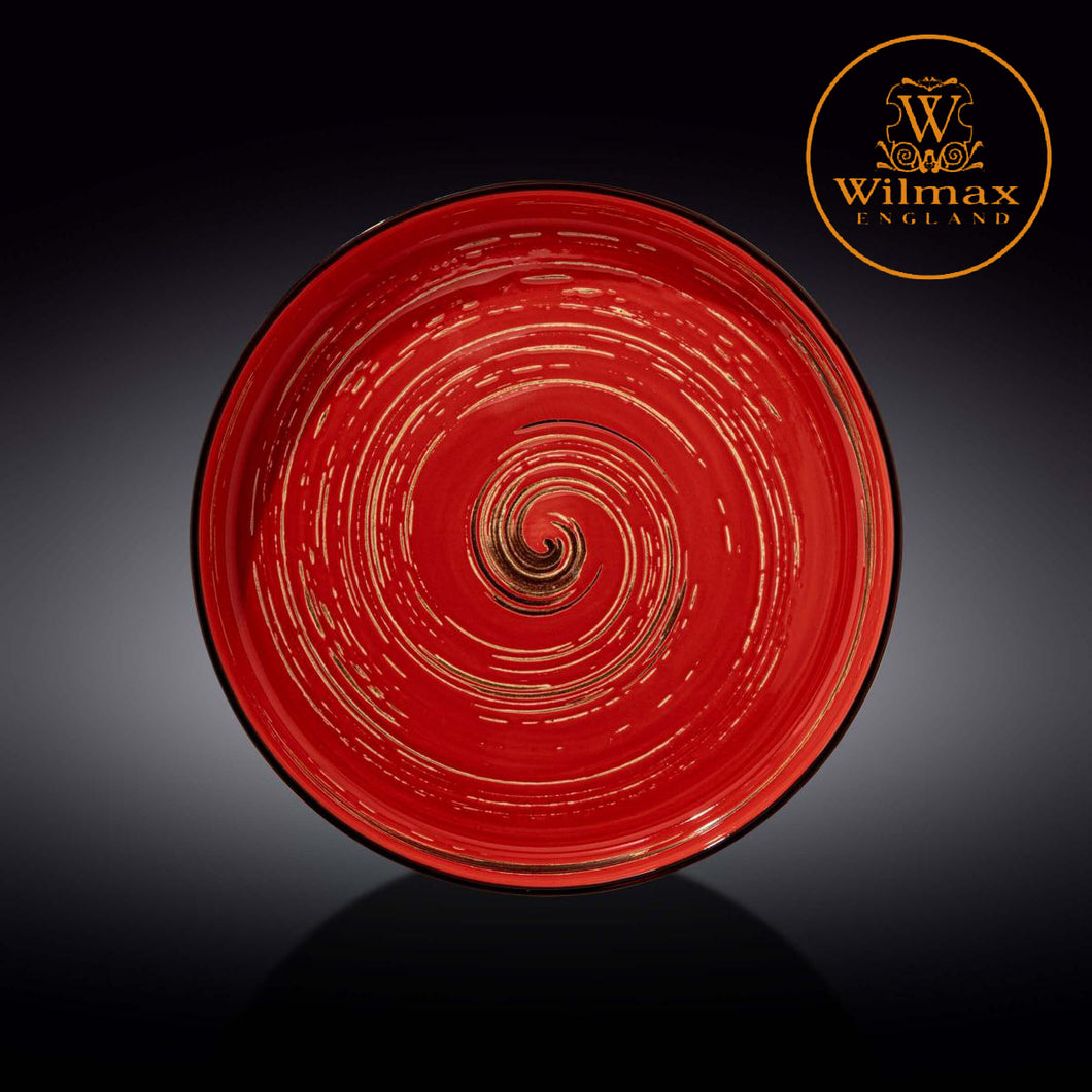 Wilmax - 旋轉紋系列陶瓷碟-紅色(28cm)