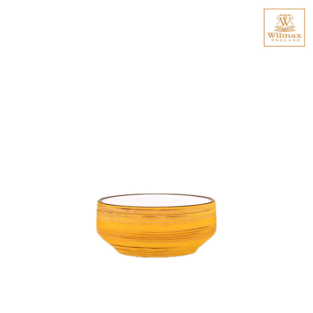 Wilmax - 旋轉紋系列陶瓷湯碗-黃色(12.5cm)