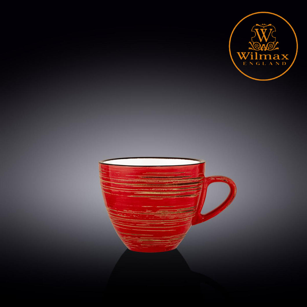 Wilmax - 旋轉紋系列陶瓷杯-紅色(300ml)