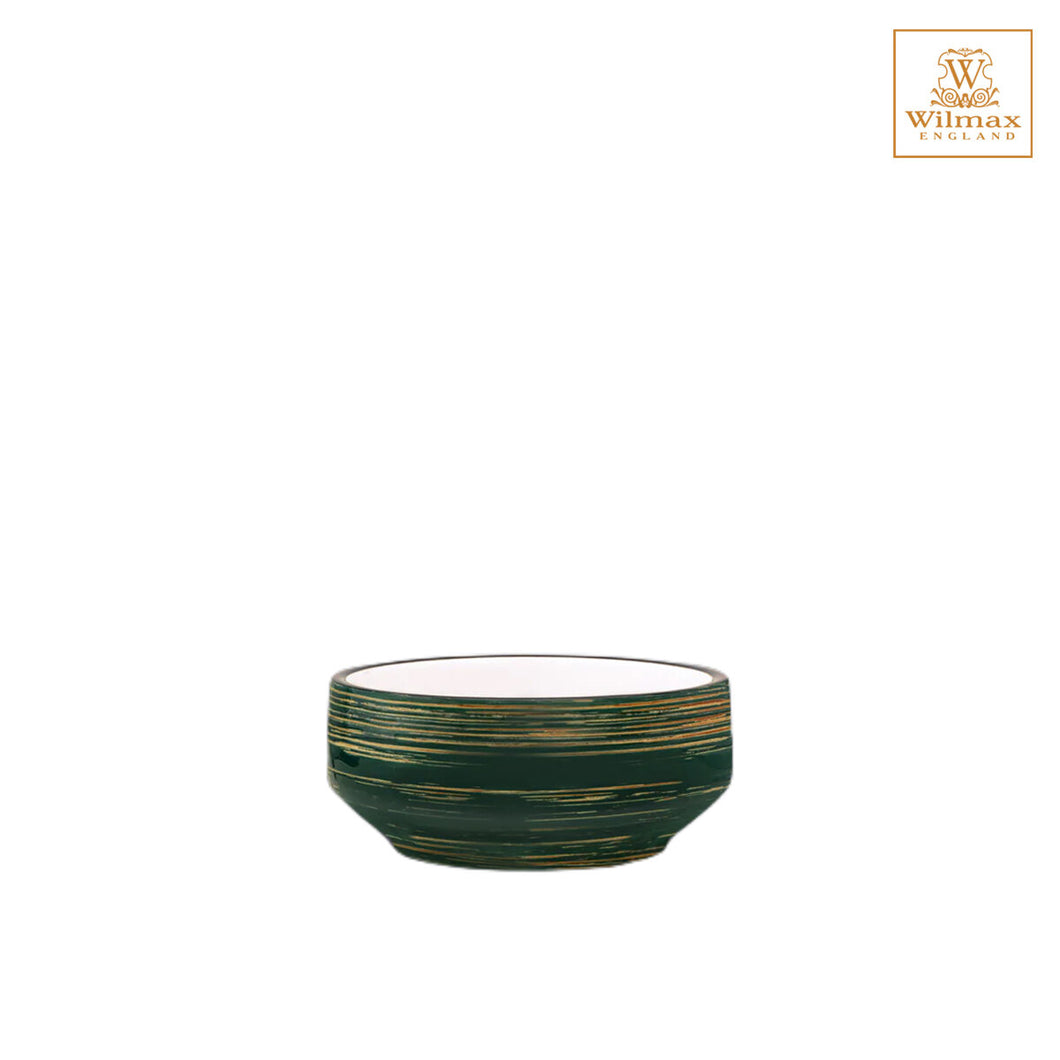 Wilmax - 旋轉紋系列陶瓷湯碗-綠色(12.5cm)