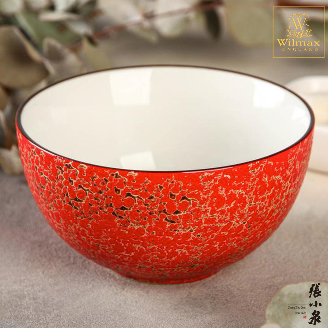 Wilmax - 火山紋系列英式高級強化瓷碗 - 紅色 (16.5cm)