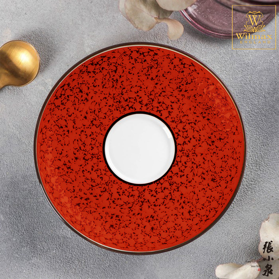 Wilmax - 揮灑系列英式高級強化瓷碟 - 紅色 (12.0cm)