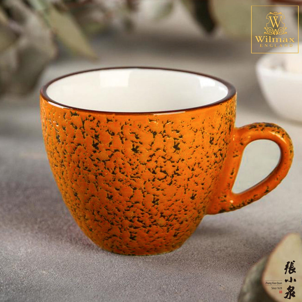 Wilmax - 火山紋系列英式高級強化瓷杯 - 橙色 (190ml)