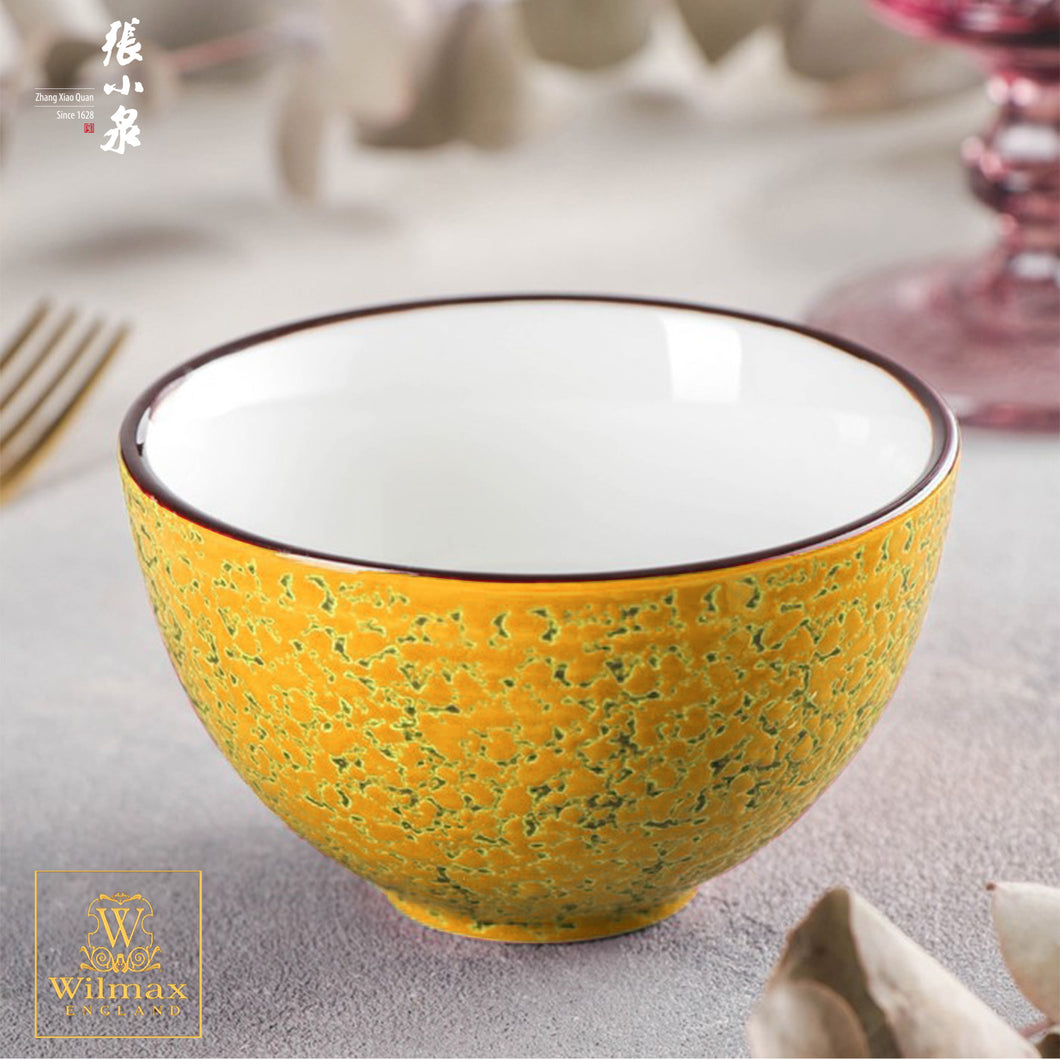 Wilmax - 揮灑系列英式高級強化瓷碗 - 黃色 (10.5cm)