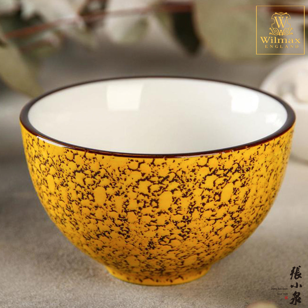 Wilmax - 火山紋系列英式高級強化瓷碗 - 黃色 (16.5cm)