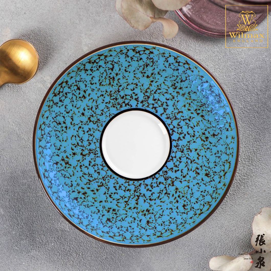 Wilmax - 揮灑系列英式高級強化瓷碟 - 藍色 (12.0cm)